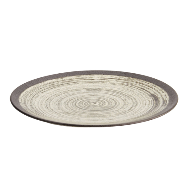 Schwarz/Weiß Asashio Großer Runder Teller bei Tokyo Design Studio (Bild 2 von 6)