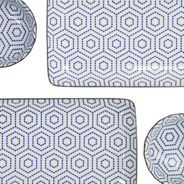 TDS, Sushi Set, Kotobuki, mit Chopsticks, Kikko, 4-tlg., 20,5x13,2x2,2cm & 9,3x3,2cm (120ml), Art.-Nr. 22046