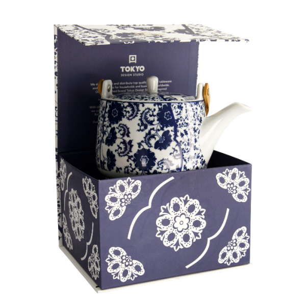TDS, Tea Pot, Blue, Giftset, 1 Ltr, Item No. 22274