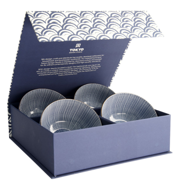 TDS, Bowls Set, 4-piece set, Sendan Tokusa, Ø 12.8 cm, Item No. 22511