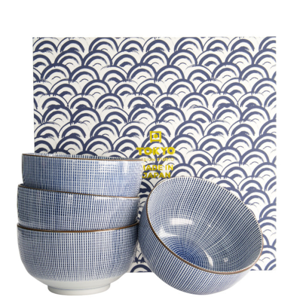 TDS, Bowls Set, 4-piece set, Sendan Tokusa, Ø 12.8 cm, Item No. 22511