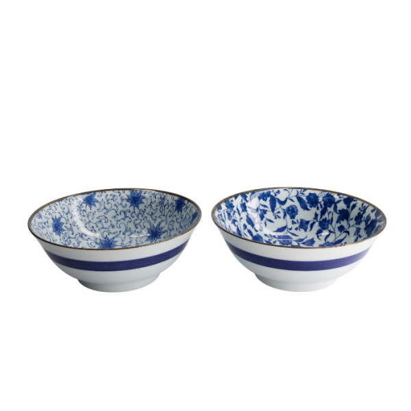 TDS, Bowls Set, 2-piece set, Mixed Bowls Japan Flower, Ø 19 cm, Item No. 22528