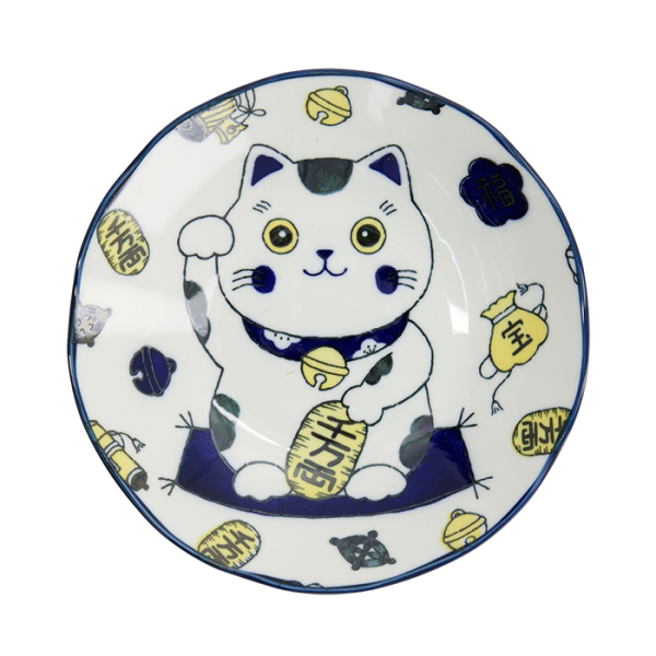 TDS, Pasta Teller, Kawaii Lucky Cat Neko, Blau, Ø 21x5cm, Art.-Nr. 33012