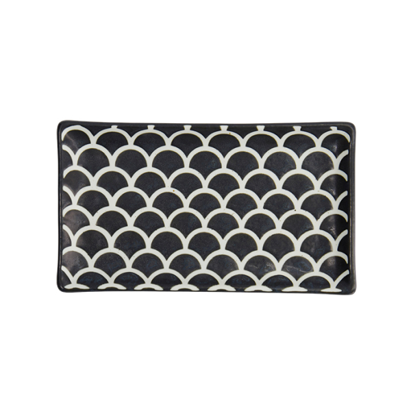 TDS, Sushi Platte, Onyx Noir Mermaid Design, 22x13x2cm, Art.-Nr. 33167
