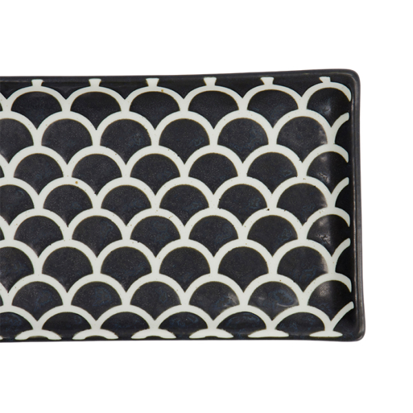 TDS, Sushi Platte, Onyx Noir Mermaid Design, 22x13x2cm, Art.-Nr. 33167