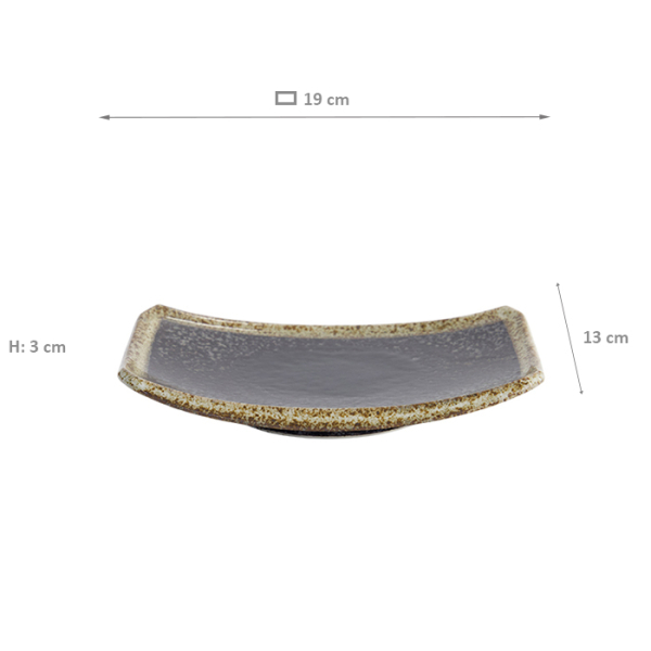 TDS, Oblong Plate, Yuteki Koshui, 19x13x3cm, Item No. 33186