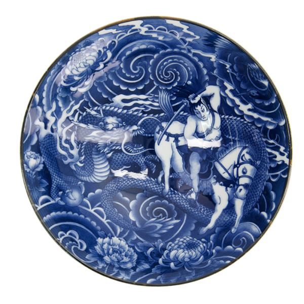 TDS, Bowl, Yakuza, Dragon, Blue/White, Ø 25.2x7.7cm 1600ml, Item No. 33342
