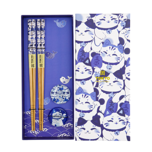 Blue Chopstick Set 5 pair at Tokyo Design Studio (picture 2 of 5)