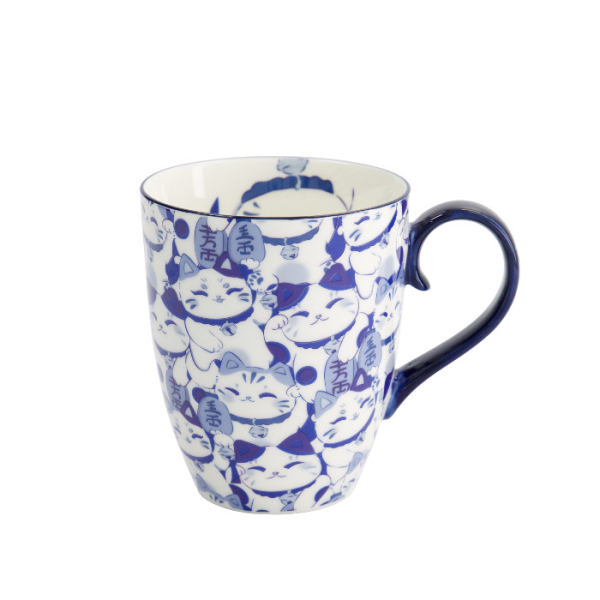 TDS, Mug, Kawaii Blue Maneko Mug in Giftbox, Ø 8.5x10.2cm, 340 ml, Item No. 33612
