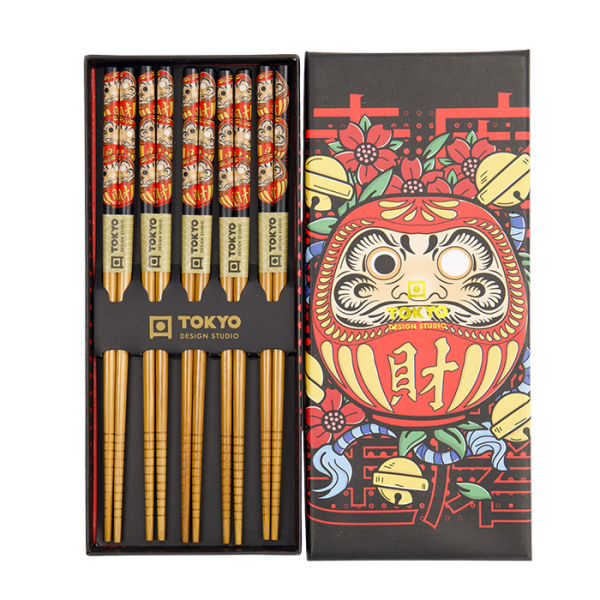TDS, 5 Paar Essstäbchen-Geschenkset, Daruma, Art.-Nr. 33701