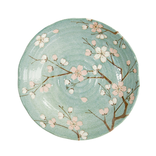 TDS, Plate, Fujisakura, Green Ø 22x4 cm, Item No. 33709