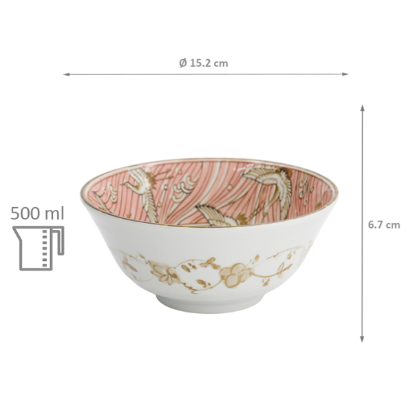 TDS, Tayo Bowl, Crane, Pink, Ø 15.2x6.7cm 500ml, Item No. 33710