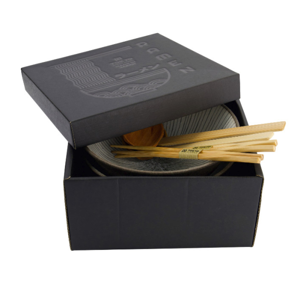 TDS, Ramen Schale Geschenkset, 6-tlg., Satomaki Tokusa, Braun, Ø 21,5x9cm 1300ml , Art.-Nr. 33897