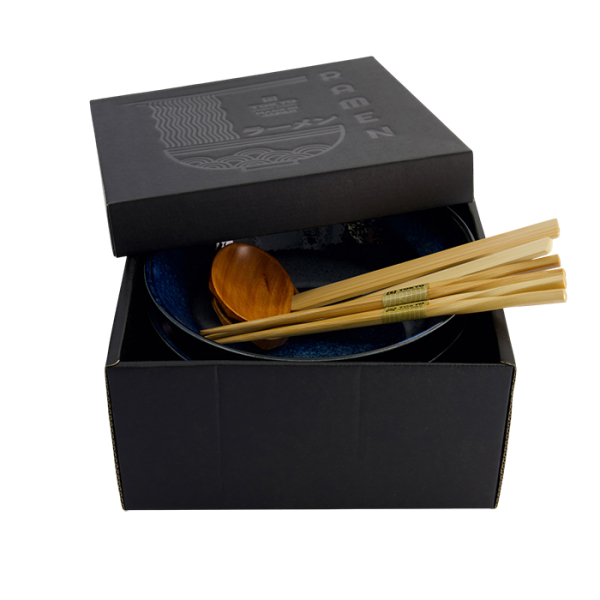 TDS, Ramen Schale Geschenkset, 6-tlg., Izayoi, Blau, Ø 21,5x9cm 1300ml, Art.-Nr. 33903