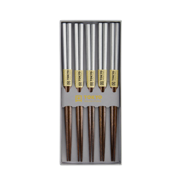 TDS, 5 Paar Essstäbchen, Platinum, 22,5 cm, Art.-Nr. 4497