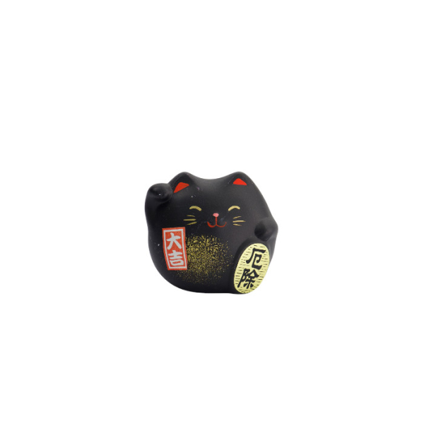 TDS, Glückskatze / Lucky Cat, Dekoration, Schwarz, 5.5 cm - Art Nr. 6119
