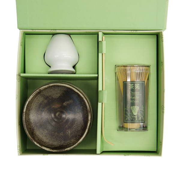 TDS, Matcha Schale Geschenkset 4-tlg., 11,5x7,5cm, Shiro Hake, Art.-Nr. 617430