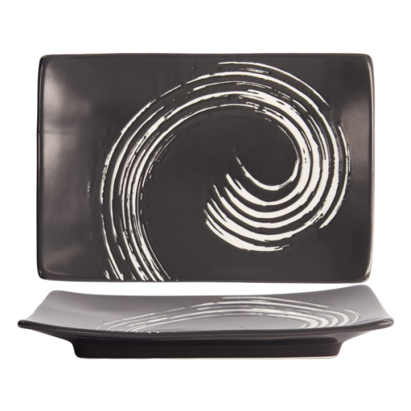 TDS, Plate, Black Maru, 20.5x14cm, Item No. 7481