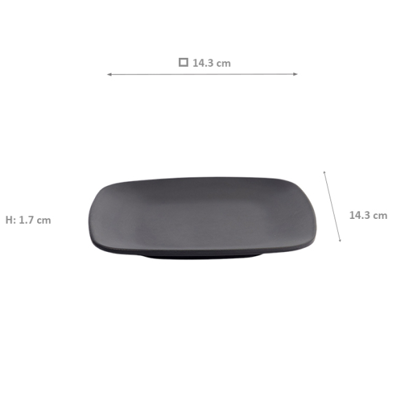 TDS, Plate, Melamine, 14.3x14.3x1.7cm, Item No. 8019