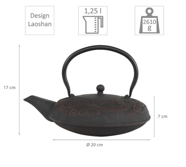 different colours teeblume Cast Iron Teapot Laoshan,1.25 ltr.,with strainer at Tokyo Design Studio (picture 5 of 5)