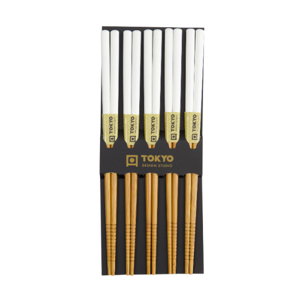 Bamboo weiß 5 Paar Essstäbchen bei Tokyo Design Studio