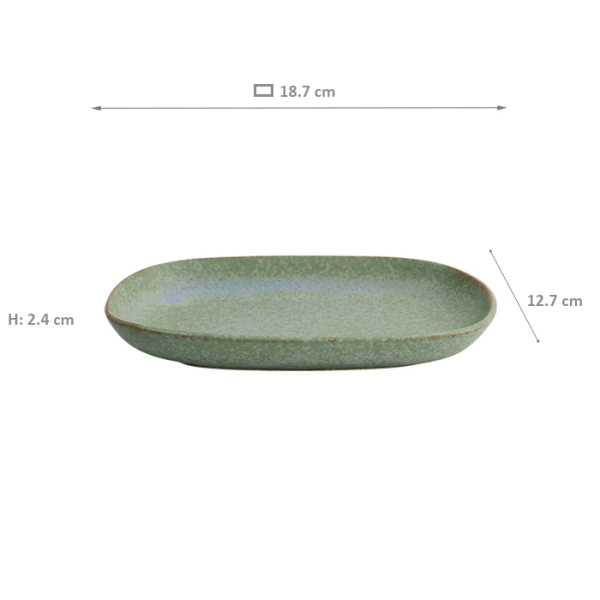 TDS, Plate, Vert Sauge, 19 x 13 cm, Item No. 16658
