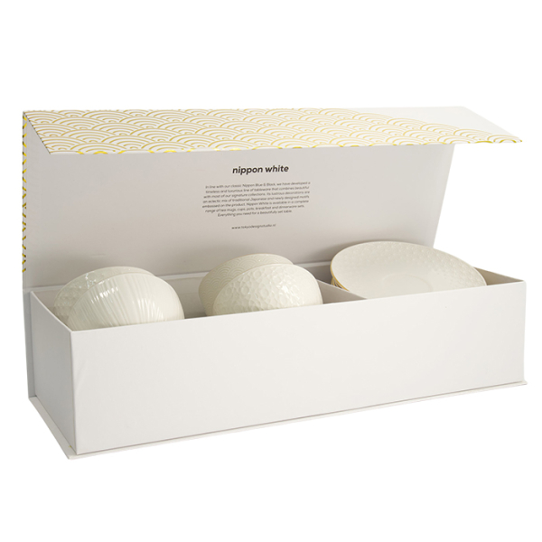 Nippon White 4 Tassen Set mit Untertassen bei Tokyo Design Studio (Bild 1 von 14)
