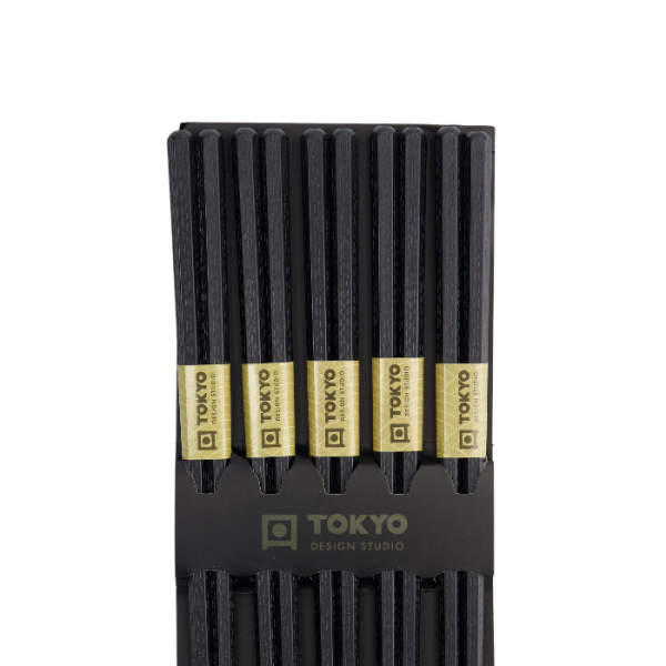 TDS, 5 Paar Essstäbchen, Polymerglasfasern in Pentagonform, Kitchenware, 22cm, Art.-Nr. 17932