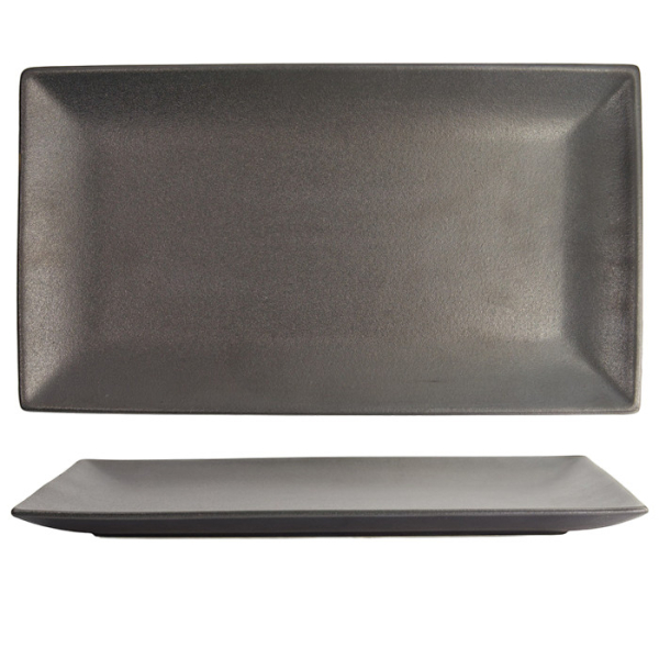 TDS, Teller, Yuzu Schwarz Rechteckiger Teller 34.3x19.4x2.4cm, Art.-Nr. 20389