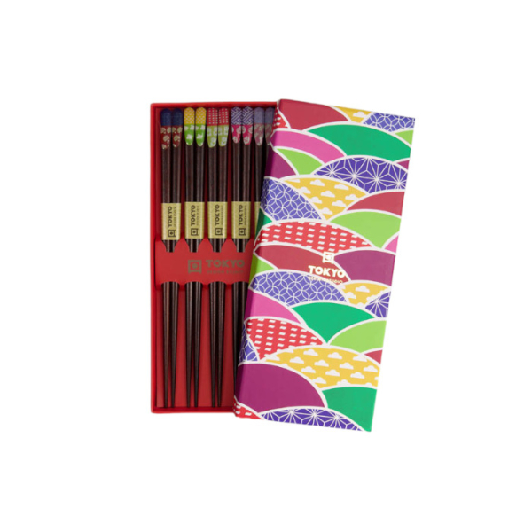 Multi Color Chopstick Set 5 pair at Tokyo Design Studio (picture 1 of 4)