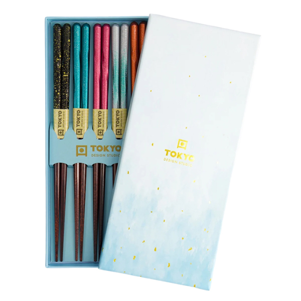 Blue Cloud Chopstick Set 5 pair at Tokyo Design Studio (picture 1 of 4)