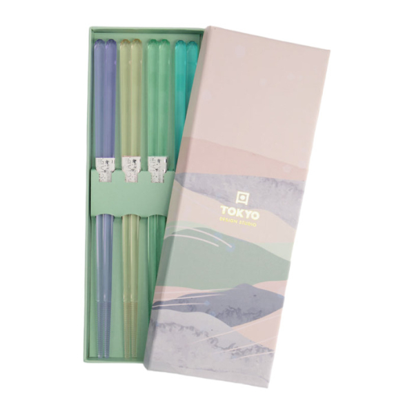 Blue Chopstick Set 4 pair at Tokyo Design Studio (picture 1 of 5)