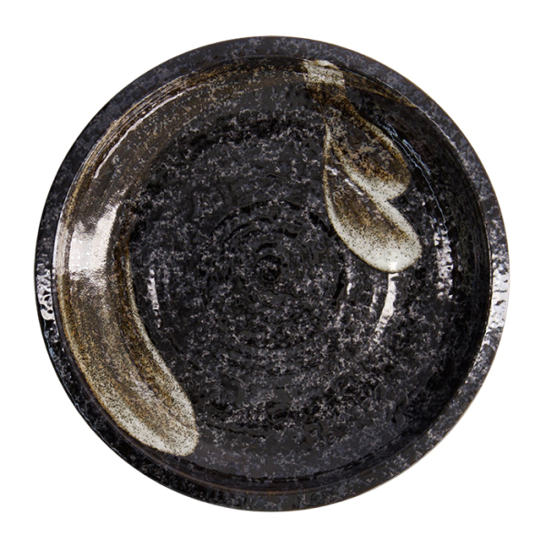 Arahake Black/Brown Large Round Plate at Tokyo Design Studio (picture 2 of 5)