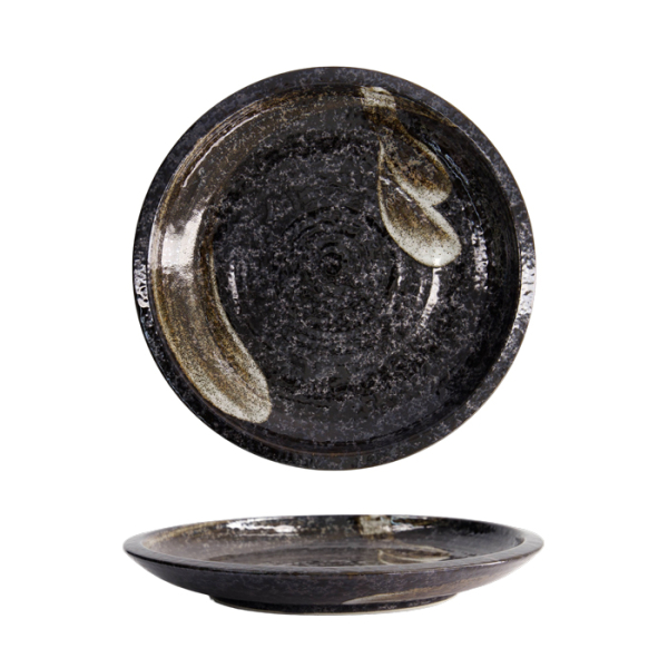 Arahake Black/Brown Large Round Plate at Tokyo Design Studio (picture 1 of 5)