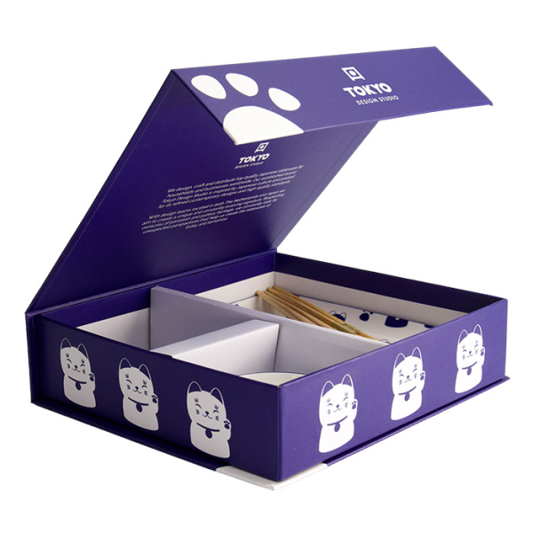 4 w/Chopsticks Kawaii Blue Maneko Sushi Plate Giftset at Tokyo Design Studio (picture 1 of 6)