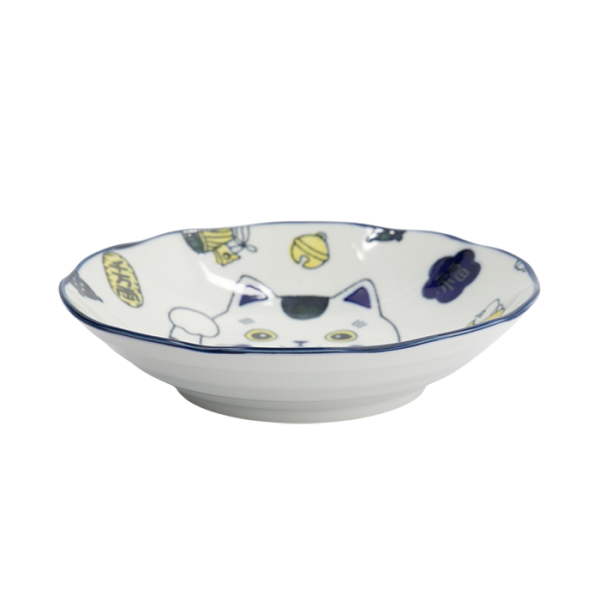 TDS, Pasta Teller, Kawaii Lucky Cat Neko, Blau, Ø 21x5cm, Art.-Nr. 33012