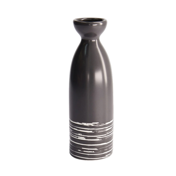 TDS, Sake-Bottle, Black Maru, 17.5cm 180ml, Item No. 7476