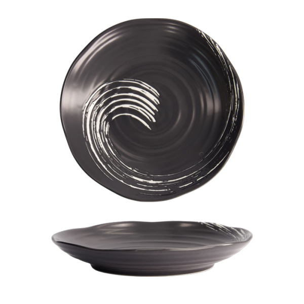 TDS, Plate, Black Maru, Ø 21.6x2.7cm, Item No. 7486