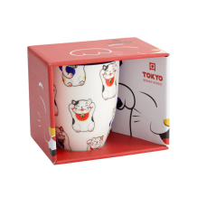 Weiße klassische Katze Kawaii Glückliche Katze (Lucky Cat) Tasse in Geschenkbox bei Tokyo Design Studio (Bild 1 von 3)