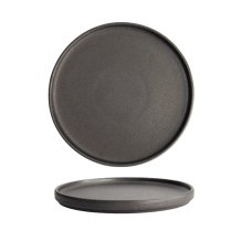Yuzu Schwarz Runde Platte mit Rand Teller bei Tokyo Design Studio (Bild 1 von 7)