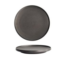 Ø 20.6x2.4cm Yuzu Black Round Plate with Rim  at Tokyo Design Studio (picture 1 of 7)