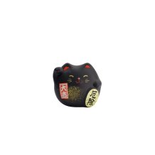TDS, Lucky Cat, Decoration, Black, 5.5 cm - Item No. 6119